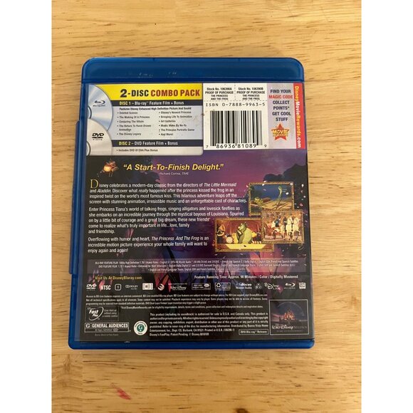 Disney The Princess And The Frog Blu-Ray + DVD 2010 Family Movie Pre-Owned - Picture 4 of 5
